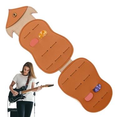Imagem de Estojo para palheta de guitarra coruja, Estojo porta palheta para guitarra - Formas de animais de couro PU escolhe caixa de bolsa de armazenamento | Caixa portátil do organizador das picaretas, saco d