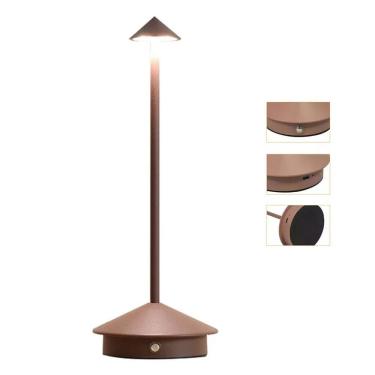 Imagem de Luminaria de Mesa Abajur 3 Tons Controle de Intensidade LED USB Bateria Recarregavel Touch Cabeceira Quarto Home Office Decorativo Elegante Enfeite
