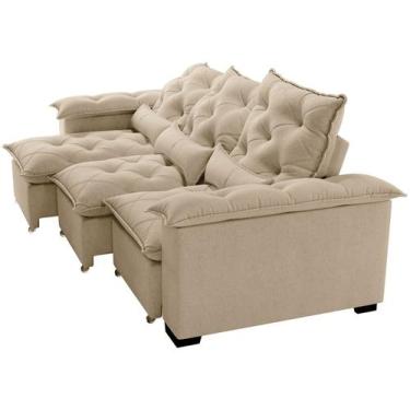Imagem de Sofá 5 Lugares Retrátil Prime Império Sol Colchões e Estofados, Bege, 