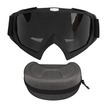 Imagem de Óculos de esqui ao ar livre QANYEGN, óculos para esportes de neve, óculos à prova de vento para motocicleta, óculos à prova de poeira para bicicleta off road, armação preta fosca (Lente cinza)