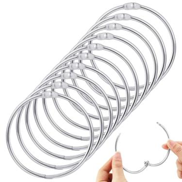 Imagem de MorningRo Pacote com 10 anéis de fichário de folhas soltas de 7,6 cm extra grande aço niquelado chaveiro chaveiro anéis de metal para escritório em casa, cartões de índice, recibos, memorandos, fotos,