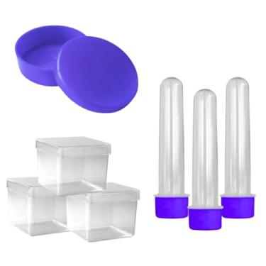 Imagem de Lembrancinha Kit Com 20 Tubetes 13cm, 20 Latinhas e 20 Caixinhas 5x5. Festa Kit Aniversario (Roxo)