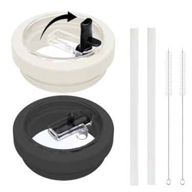 Imagem de Tampa de substituição para copo Stanley de 1,134 g com canudo de silicone macio, à prova de vazamento, tampa à prova de derramamento para copo Stanley, capa de canudo flip de substituição compatível