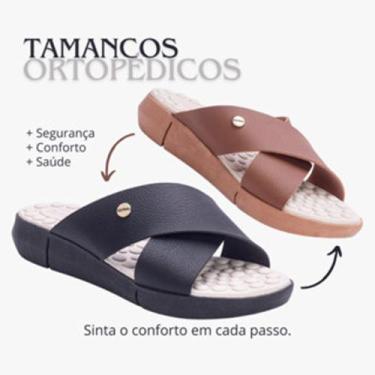 Imagem de Tamanco Uniflex em X Com Bolinha Massageadoura Fascite Plantar Ótimo p