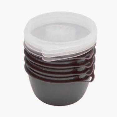 Imagem de Conjunto Kit 4 Potes Organizadores Bowls 500ml Cinza Tampa Transparent