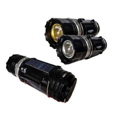 Imagem de Lanterna/Lampião, Com Carregamento Solar, Tomada e Usb - ECOODA, Preto