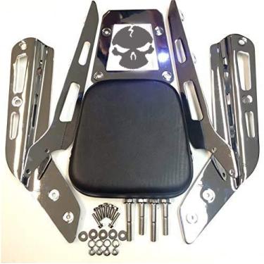 Imagem de XKH Skull Zombie Style Backrest Sissy Bar com almofada de couro compatível com Honda VTX 1300C 1800C 1986-2012 cromado Veja a descrição Compatível com detalhes [B013T5H1YU]