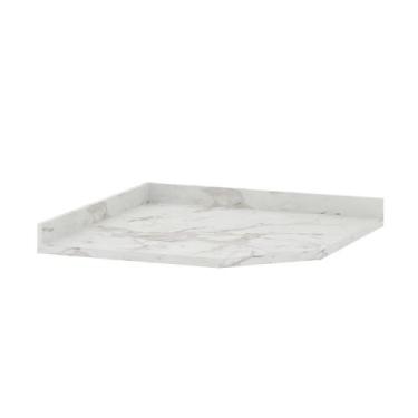 Imagem de Tampo para Balcão Canto Diagonal 74cm Classic Luciane Móveis, Mármore 