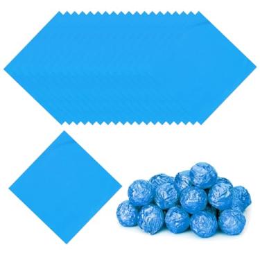 Imagem de PATIKIL Embalagens de doces de 7,5 cm, 100 peças de papel de embrulho de chocolate para decoração de doces caseiros de caramelo faça você mesmo, embalagem de bolo de chocolate, azul