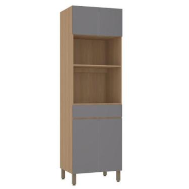 Imagem de Paneleiro 70cm 4 Portas e 1 Gaveta com Espaço Torre Quente Slim Lucian