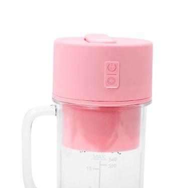 Imagem de Mini Liquidificador Portátil USB, 500ml, Caneca Mixer com Lâminas de Aço Inox, Rosa