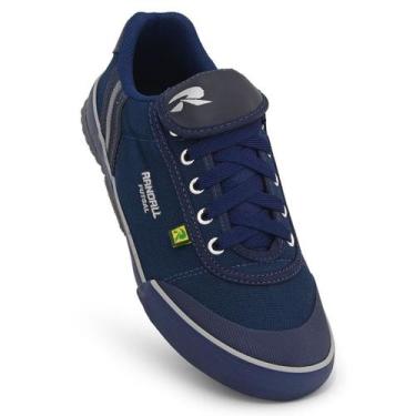 Imagem de Chuteira Futsal Lona Solado Antiderrapante Randall Alfa, Azul escuro, 