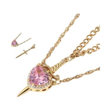 Imagem de Colar Gargantilha Gótico com Punhal de Cristal Vermelho - Dia dos Namo