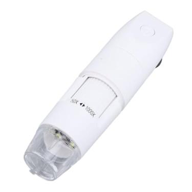 Imagem de Microscópio Digital, Bolsos de 1080p Microscópios USB, 50x-1000x Zoom Foco Foco HD Melhor, Câmera de Inspeção de Foco Manual para Inspeção de Circuito de Pele (Branco)