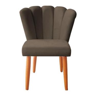 Imagem de Cadeira De Jantar Estofadas Reforçada Decorativa Pétala Suede - JMDECO