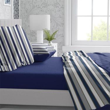 Imagem de Jogo De Lençol Casal Super King 4 Pç Percal Flex 6 Cores - ESPAÇO CASA