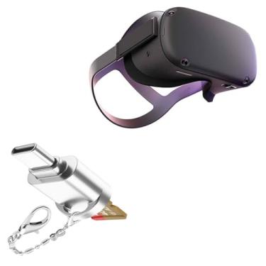 Imagem de BoxWave Adaptador compatível com Oculus Quest - minileitor de cartão micro SD, leitor USB tipo-C OTG USB 3.0 chaveiro adaptador - prata metálico