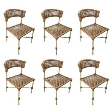 Imagem de Conjunto 6 Cadeiras Alumínio Corda Náutica Gourmet Area Externa - Verd