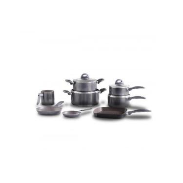 Imagem de Conjunto Panelas 8 peças CeramicLife Smart Plus Cinza Brinox