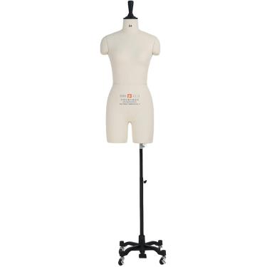 Imagem de Suporte De Manequim Pinável De Costura Feminina Com Roda, Costureiras De Espuma Manequim Adulto Manequim Para Alfaiate Profissional E Design De Roupas, White, L-160/84A