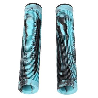 Imagem de Drfeify Grips Ergonômicos de Bicicleta de Borracha TPE TPE Anti Slip Slip Soft Confortável Grip para Bicicleta de Engrenagem Fixa 1 par (Preto azul)