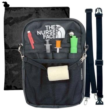 Imagem de French KOKO Pochete De Enfermagem Com Bolsos Para Equipamentos Médicos, Porta-Fita E Compartimento Estetoscópios, Tesouras Curativos Suprimentos Emergência Estudantes (O Rosto, Bolsa Vertical)