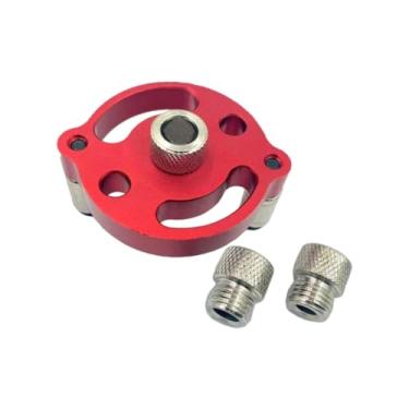 Imagem de Generic Conjunto de gabarito de cavilha autocentrante vertical de 6/8/10 mm, buchas de perfuração, localizador central de liga de alumínio, perfurador, Vermelho