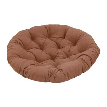 Imagem de IEUDNS Almofada para cadeira de balanço, assento para cesta de balanço, cadeira suspensa para rede, cadeiras de vime para quintal, almofada redonda, Marrom