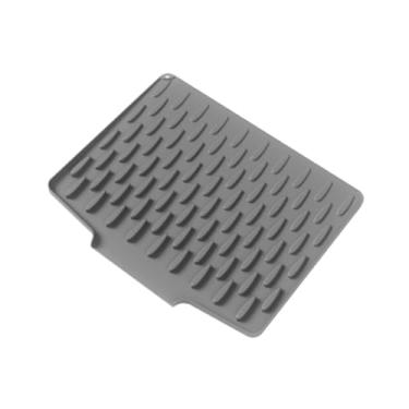 Imagem de ＫＬＫＣＭＳ Tapete de silicone para secagem de louças, almofada de secagem fácil de limpar, antiderrapante, para escorredor de louças embaixo da pia da cozinha, Cinza