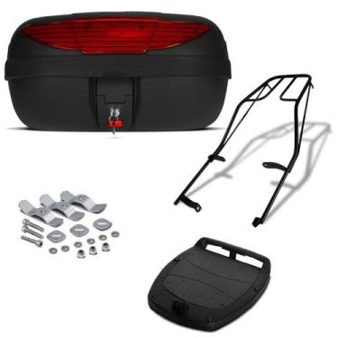 Imagem de Baú Bauleto 45 Litros Pro Tork + Bagageiro Moto, VERMELHO, POP 110I 20