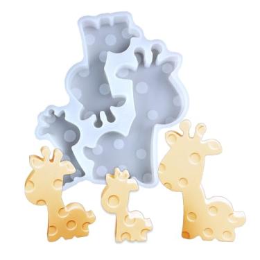 Imagem de Duawenki Molde em forma de girafa para decoração de cimento de gesso de mesa em casa, arte de resina, ornamentos de resina, freshie de carro (18,7 x 16 x 2,2 cm)