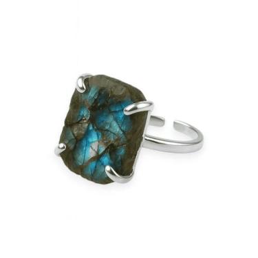 Imagem de Anel Maxi Labradorita - Cristal Natural, Prata 925