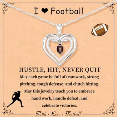 Imagem de Softbol/vôlei, beisebol/futebol, futebol, basquete, golfe/pickleball/tênis, infinito, coração para meninas, mulheres, joias esportivas, presentes para filhas e fãs de esportes, Latão, Zircônia cúbica