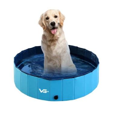 Imagem de Piscina para Pets Animais de Estimação Lisa Azul 120 x 30 cm MDF VG Pl