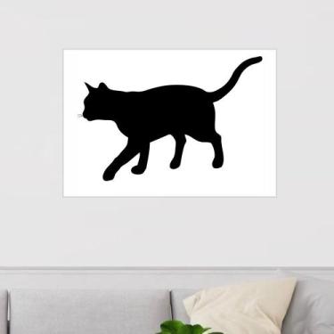 Imagem de Quadro Canvas Decorativo para Sala Gato Preto 4 50x70 - LUGGUI ART. FO