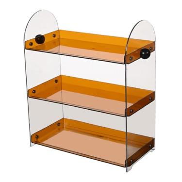 Imagem de Ioensy Organizador de, suporte para canecas de café, organização multifuncional, prateleira para exposição de copos, porta-condimentos para sala de, Marrom