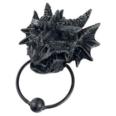 Imagem de Nemesis Now Aldrava de porta dragão preto 23,5 cm, 20 cm