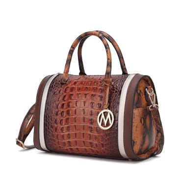 Imagem de MKF Collection Bolsa feminina de crocodilo em relevo em couro vegano com alças superiores e alça transversal da Mia k, Eleanor Brown, Large