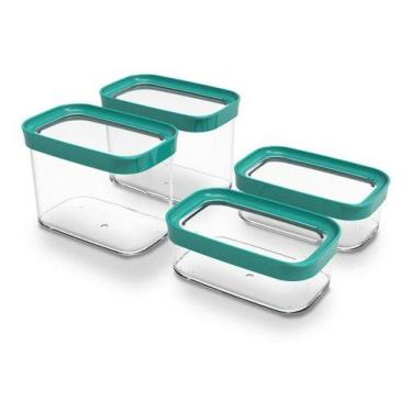 Imagem de Kit Conjunto De 04 Potes Herméticos Mantimentos Acrílico 90 - Helsim, 
