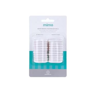 Imagem de Mimo Disco Cogumelo para Caderno Inteligente Branco - Grande - 35mm - 20 Unids - Ideal Para Personalizar Planners, Agendas, Cadernos de Anotações e Muito Mais - Até 180 Papéis de 75g/m²