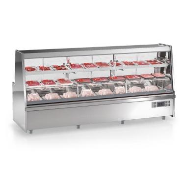 Imagem de Balcão De Frios E Avícola Grta300 Gelopar Expositor De Carnes Inox 3mt 220v