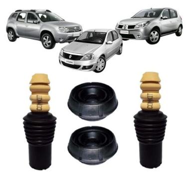 Imagem de Kit Coxim Batente Amortecedor Dianteiro Logan Sandero Duster - Solupe 
