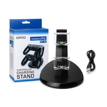 Imagem de Carregador Duplo USB com LED para Controle PS4 / PS4 Pro / PS4 Slim – Estação Suporte de Carregamento Rápido