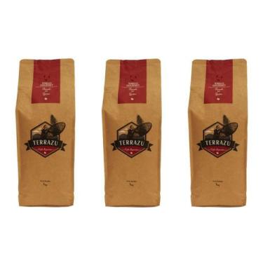 Imagem de Kit 3 unidades Café Terrazu Gourmet Torrado em Grãos Arábica Máquina E