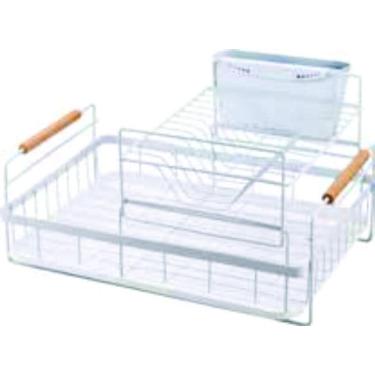 Imagem de Escorredor Loucas Metal Branco Duplo Bremen 44X31X24Cm