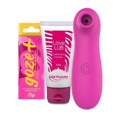 Imagem de Vibrador Feminino Sugador de Clitóris + Lubrificante Íntimo + Excitant