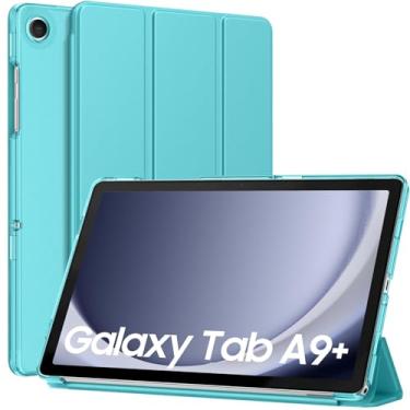 Imagem de MoKo Capa para Galaxy Tab A9+/A9 Plus 27.9 cm 2023, capa protetora inteligente de suporte fino com capa traseira translúcida de PC rígido para tablet Tab A9 Plus (SM-X210/X216/X218),
