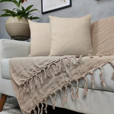 Imagem de Genérico, Kit Manta Para Sofá Caramelo + 2 Capas De Almofada Com Zíper Cor:05