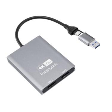 Imagem de Bytecc Adaptador de monitor duplo USB C para HDMI, adaptador DisplayLink compatível com MacBook M1/M2/M3, Windows, Android (monitor duplo USB-C para HDMI)