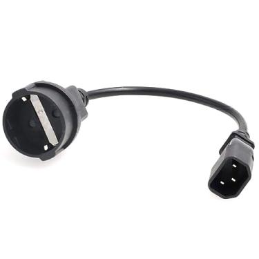 Imagem de SZRMCC USV-PDU Cabo de alimentação IEC 320 C14 macho para converter Europa CEE7/7 Schuko fêmea, plugue IEC320 C14 macho para Europa fêmea cabo adaptador curto fêmea (1 peça)